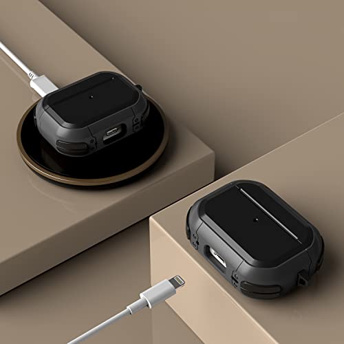 Saharacase Armor Series Case For Apple Airpods Pro 2 (2Nd Generation) [Rugged] Full Body Protection Antislip Grip Slim With Keychain (Black) #TOP6