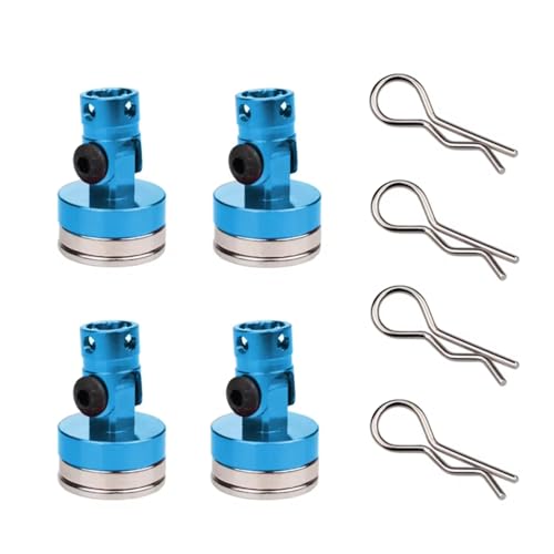 for Axial for SCX10 for Traxxas for TRX4 D90 D110 1/10 4pcs Body Posts Magnet Invisible Fixed Mount with Clip RC Car Parts RC Car Accessories(Blue)