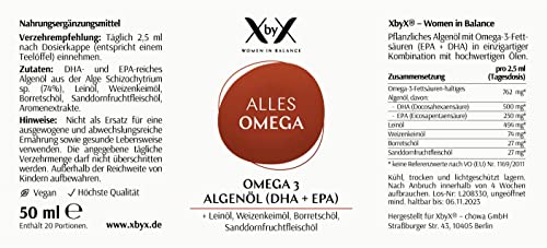 Omega-3-Öl XbyX ® Alles Omega, veganes Algenöl