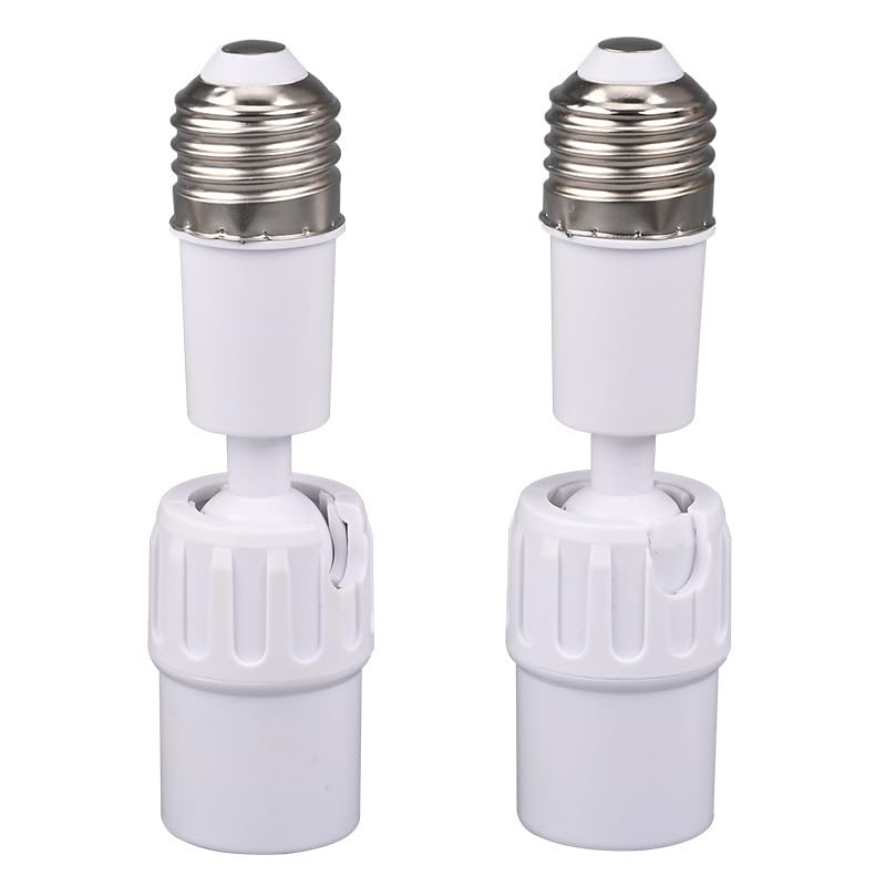 Product image of E26 to E26 Light Socket Extender,E26 4.5 Inch/11.5CM Extension Socket Extender Adapter, E26 E27 Medium Base Bulb Converter, Max 180 Degree Bendable Adjustable Extension Adapter (2PU)