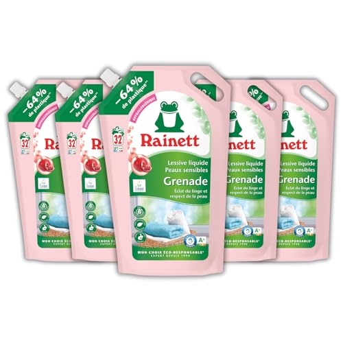 Lessive liquide Rainett hypoallergénique grenade écolabel pour machine à laver