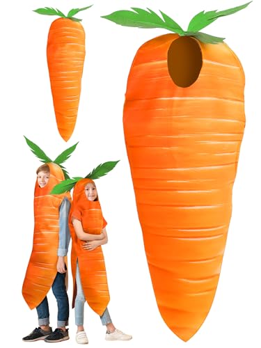 Funtery Easter Carrot Costume Orange Vegetable Carrot Cosplay Funny Vegetable Food Costume Suit for Easter Cosplay Stage Performance Birthday Dress up Party by Funtery - Image 2