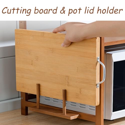 Étagère micro-ondes en bois de qualité supérieure à 2 niveaux - 6