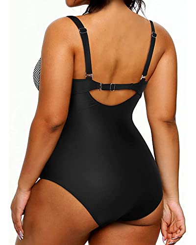 Yonique Plus Size Swimsuit One Piece Bathing Suits For Women Tummy Control Slimming Swimwear Stripes 18 Plus #TOP3