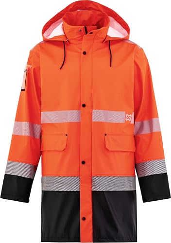 WÜRTH MODYF Regenparka Nordic Rain Klasse 3 - Herren Warnschutz-Regenparke in Orange - leichte & wasserdichte Regenjacke in der Größe XXL