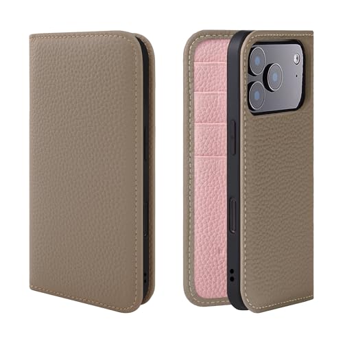 HANATORA for iPhone 17Pro �P�[�X �蒠�^ �{�v �X�}�z�P�[�X �X�}�z �X�^���h �R�[�h�z���_�[ �t�� �V�������N�J�[�t���U�[ �}�O�l�b�g�Ȃ� �O���[�W�� + �s���N PH-17Pro-Grege-PK �M�t�g �a���� ���� �j�� 