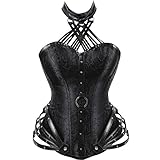 ZHAIMA Women Goth Corsets Halter Neck Steampunk Corset Bustier Top Plus Size Shapear