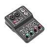 Professional Audio Mixer Console Interface, 2 Channel Mixer Interface DJ Console DJ Studio Streaming System Interface with USB, Bluetooth, Digital MP3 Computer Input, 48V Phantom Power,FX 16-BIT