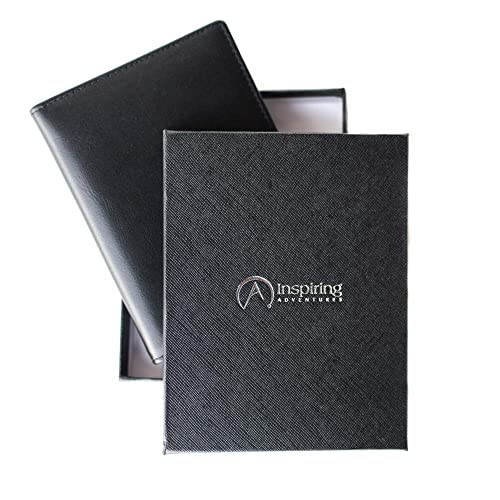 Inspiring Adventures Luxury Passport And Vaccine Card Holder, Credit Card Holder | Rfid Blocking Bifold Wallet | Slim And Minimalist Design | Includes Unique Gift Box | For Men And Women | 4 Inches X 5.5 Inches #TOP3