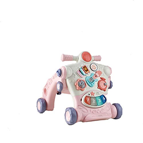 Gute Qualität Kinderwagen Buggys Baby Walker Trolley Multifunktions-Puzzle Baby Walker Erfahren Sie, wie Man langsam und stetig Schlupf-Walker-Spielzeug geht Baby Standardkinderwagen (Color : Pink) Cover