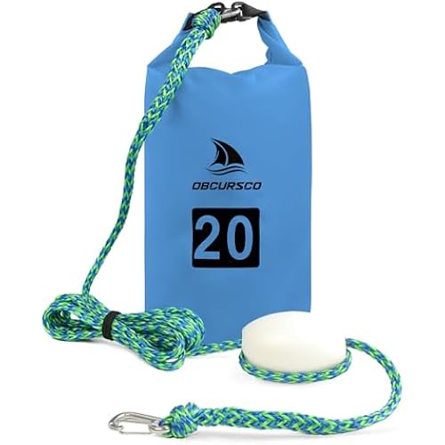 Obcursco 20L Jet Ski Anchor Kit, 2-in-1 Sand Bag Anchor and Adjustable Buoy