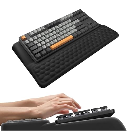 Reposamuñecas para teclado, almohadilla ergonómica para teclado, alivio del dolor de muñeca, soporte portátil para teclado de computadora con reposamuñecas, soporte elevador de teclado para oficina en
