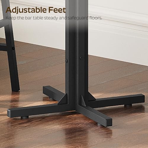 YATINEY Round Bar Table Set of 2, Counter Height Pub Table, Bar Height Cocktail Table, Versatile Use, for Dining Room, Kitchen, Bar, Pub, Cafe, Black BT10L2BB by YATINEY - Image 6