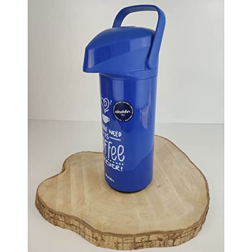 Garrafa Térmica de Café Aladdin com Ampola de Vidro Massima Coffee Forever 1 Litro Vermelha/Azul