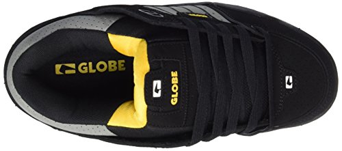 Image of Globe Men's Fusion File Skateboard Shoes, Black Black Grey Yellow, 44.5