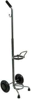 Drive Medical Oxygen Cylinder Cart for D & E Sizes - Adjustable Handle, Silver Vein Finish, Portable Transport