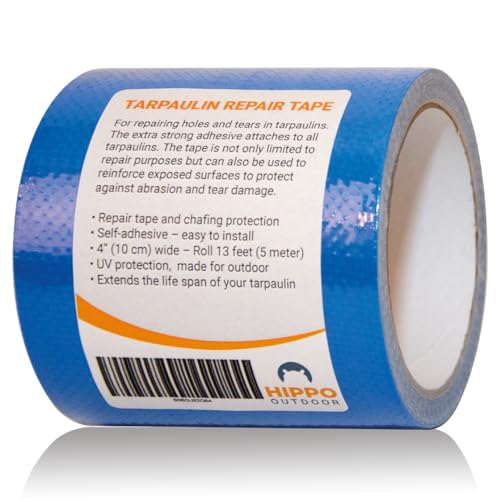 Image of Tarpaulin Repair Tape - Heavy Duty Repairs Duck Tape, Blue Duct Tape, uv Protected and Waterproof, Protect Against Chafe wear and Tear 16 ft Tape roll (1250)