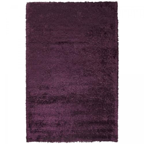 UN AMOUR DE TAPIS - Teppich malaidory Uni Beige Teppich Langen Dochten, Polyester, violett, 240 x 340 cm