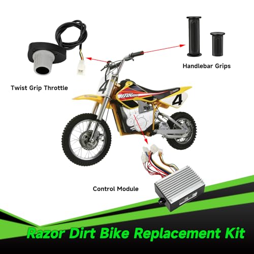 Image of 36V Controller and Throttle Compatible with Razor MX500 MX650 Dirt Bike, Control Module and Twist Throttle Handlebar Grips Replacement for Razor SX500 Electric Dirt Rocket Quad EcoSmart Parts