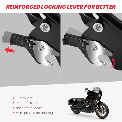 kekykm Low Rider Sport Glide Holdfast Sissy Bar Upright Fit For Harley Softial FXLR FXLRS FXLRST FLSB 2018-2025 Sport Luggage Rack w/Docking Hardware Kit - Thumbnail 5