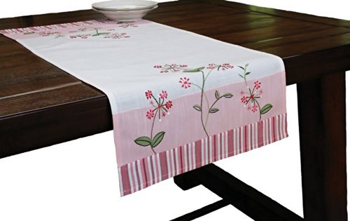 Chemin de table floral brodé multicolore rectangulaire 16x36 pouces salon - 2