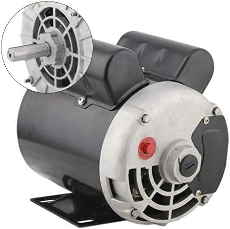 2hp Air Compressor Electric Motor, 56 Frame 3450 Rpm Single Phase Keyed Shaft Air Compressor Duty Electric Motor Ccw Rotation Facing Shaft 115/230V With Manual Overload Protection