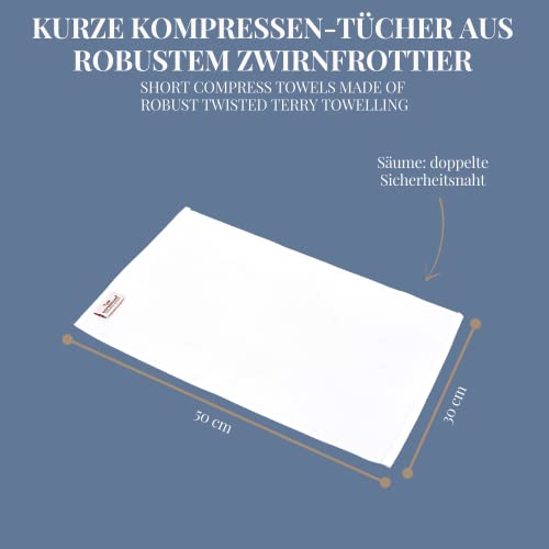 Carenesse 6er Gästehandtücher Set Basic 30 x 50 cm weiß I Premium Hotelqualität 100% Baumwolle Öko-Tex 100 I Handtuch Set kurzflorig & glatt I Frottee Handtücher fusselfrei/saugstark/weich