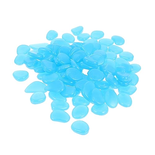 FUNOMOCYA 300Pcs Luminous Pebbles for Fish Tanks and Gardens Glowing Gravels for Aquarium Landscaping Decorative Stones for Outdoor and Indoor Use Glow Dark Effect