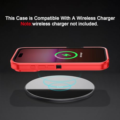 I-HONVA for iPhone 17 Pro Case Shockproof Dust/Drop Proof 3-Layer Full Body Protection [Without Screen Protector] Rugged Heavy Duty Cover Case for Apple iPhone 17 Pro 6.3" 2025,Red/Black by I-HONVA - Used condition - Image 5