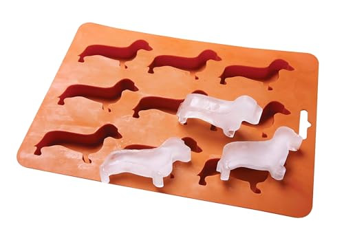 LYWUU Dachshund Dog Shaped Silicone Ice Cube Molds and Tray Brown