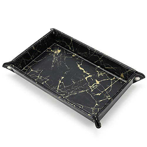 レザートレイ アクセサリートレイ 大理石柄 長方形 小物入れ 折り畳み式 こものいれ 卓上 おしゃれ 腕時計トレー 鍵 スマホ メガネ リモコン 収納ボックス おしゃれ 携帯便利