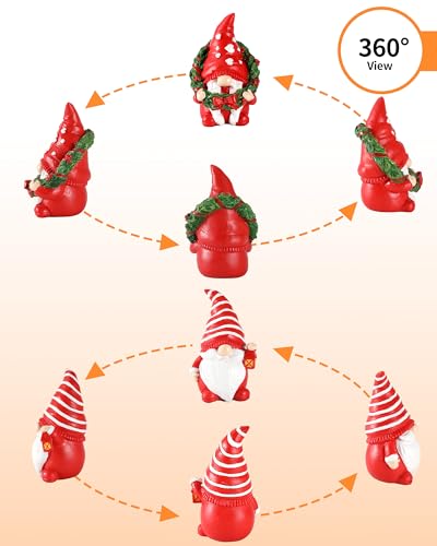 iStatue-Set-of-2-Resin-Christmas-Gnomes-43-Adorable-Hand-Painted-Tabletop-Tomte-Collectible-Figurines-Christmas-Decorations-for-Home-and-Garden-Xmas iStatue Set of 2 Resin Christmas Gnomes 43 Adorable Hand Painted Tabletop Tomte Collectible Figurines Christmas Decorations for Home and Garden Xmas