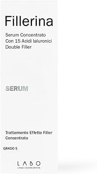 Fillerina 15HA Concentrated Anti-Aging Serum Filler Effect for Deep Wrinkles Intensive Facial Treatment Plumping and Hydrating Effect Grade 5 30 ml