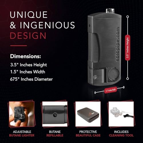 Pipa de tabaco Solopipe con encendedor recargable y cuenco de vidrio miniatura 6