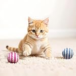 Cat Toys for Indoor Cats, Cat Toys Balls, 20 Packs Interactive Cat Toy Set with Colorful Bell, Jingle Bell, Rainbow, Pompom and Sisal Ball for Kittens - Image 3