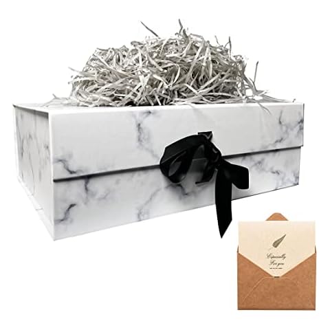 REECAGO Marble Gift Box with Ribbon Cover