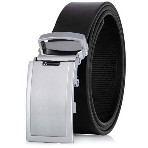 LINDENMANN Gürtel Herren Vollledergürtel aus Rindleder, 33 mm breit und 3,6 mm stark, kürzbar, Gürtel Herren Automatik, schwarz, Größe/Size:100, Farbe/Color:schwarz