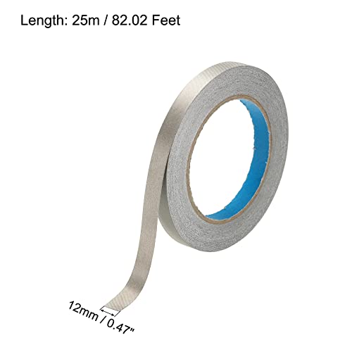 Image of MECCANIXITY Faraday Cloth Tape 0.47 inch W x 82 Feet Single Sided Conductive Cloth Fabric Adhesive Tape Roll for Laptop Cable EMI Shielding