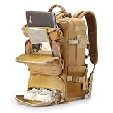 Tsrgsn Mochila táctica de viaje, mochila de fitness con sistema MOLLE de gran capacidad y compartimento para zapatos