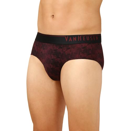Image of Van Heusen Men Regular Fit 4 Way Stretch Body Defining Fit Allover Print Briefs - Available in Pack of 1 & 2
