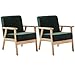 Produktbild DORAFAIR 2er Set Vintager Retro Sessel Polstersessel Samt Lounge Sessel mit Massivholz-Struktur, Clubsessel Fernsehsessel, Grün