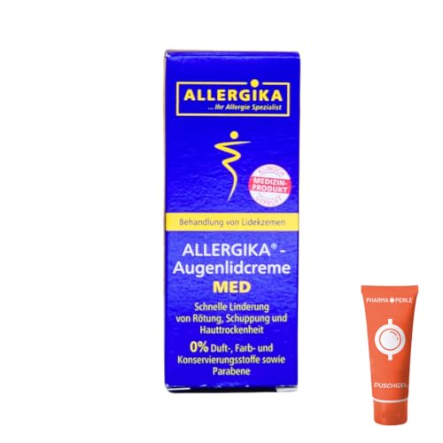 Allergika Augenlidcreme MED 15 ml I zur Behandlung von Lidekzemen I Linderung von Rötung Schuppung und Hauttrockenheit I Spar-Set plus Pharma Perle give-away (1x 15 ml)