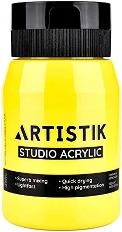 Acrylic Paint 500 ml Tub - Acrylic Paints with High Pigment and Long-Lasting Brilliant and Vibrant Colours Professional & Amateur Painting Jar Art Supplies by Artistik (White)