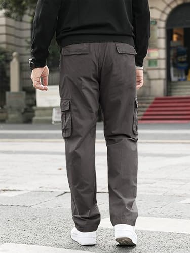 Image of GRECIILOOKS Men's Cargo Pants | 6 Pocket Cotton Cargo Joggers for Men | Loose Fit Stylish Pant with Pockets | Casual Baggy Trousers & Streetwear Lower