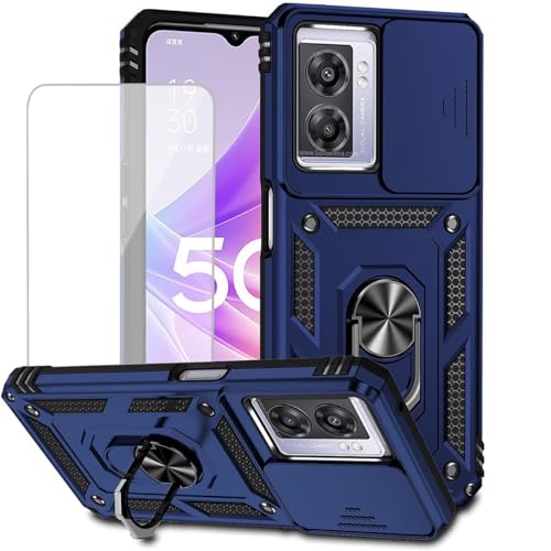 Coque OnePlus Nord N300 anti-choc avec cache objectif coulissant et anneau