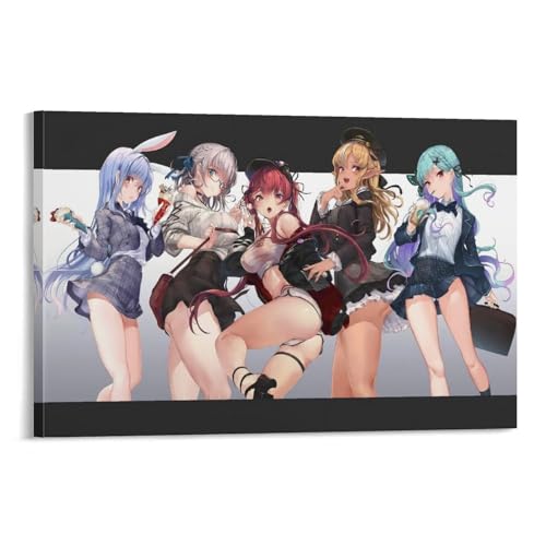 Hololive Shirogane Noel Uruha Rushia Usada Pekora Houshou Marine Shiranui Flare Anime Girl Canvas Wall Art Poster For Room Aesthetic And Decor Poster For Bedroom Living Room Bathroom Kitchen Office De