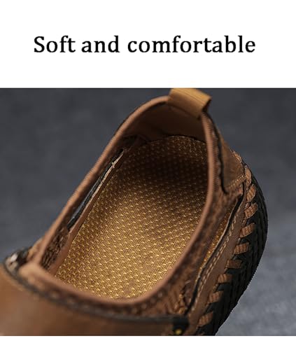 Mens Leather Sandals Outdoor Hiking Sandals Waterproof Athletic Sports Beach Shoes3