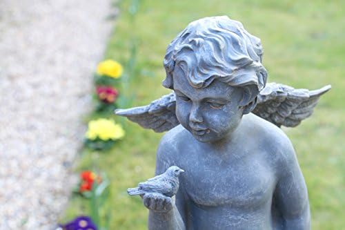 Primrose 107cm Minel Cherub Solar Powered Bird Bath Water Feature Fountain