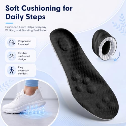 Image of 4D Cloud-Like Comfort Soles for Women - Soft Memory Foam Cushioning Insoles - Trim to Fit Steppers Insoles with Arch Support for Foot Pain Relief and Fatigue Reduction(US W 6.5-9)