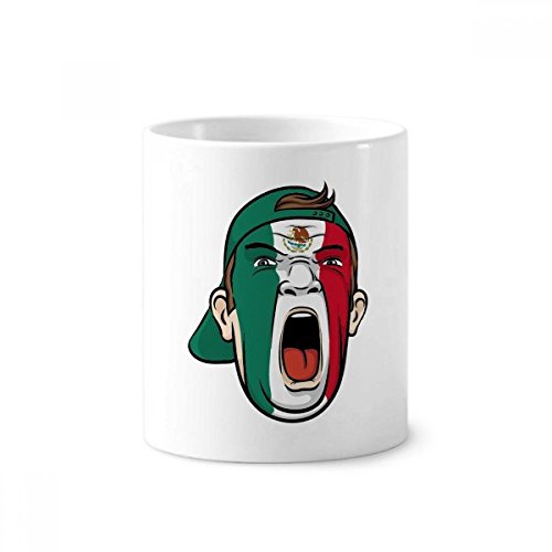 Maquillage drapeau du Mexique visage avec mug blanc céramique 350 ml et casquette